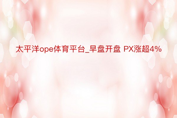 太平洋ope体育平台_早盘开盘 PX涨超4%